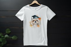 Sublimation design, Watercolor cute Dog graduation, PNG file Product Image 3