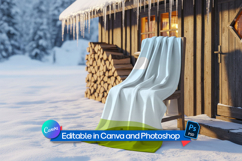 Winter throw blanket mockup Product Image 1