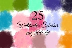 25 Water Color Splashes PNG Bundle Product Image 1