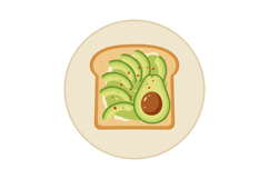 Avocado slices arranged on toasted bread with seasoning in f Product Image 1