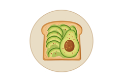 Avocado toast with sliced ripe avocado on toasted bread mini Product Image 1