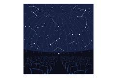 Night sky constellation dome with audience silhouettes in mi Product Image 1