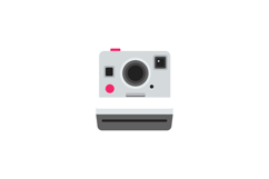 Retro instant camera with red button and lens in flat minima Product Image 1