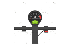 Electric scooter handlebar with speedometer and control butt Product Image 1