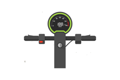 Electric scooter handlebar with speedometer display in flat Product Image 1