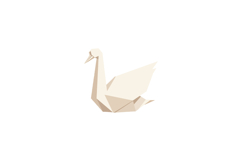 Origami swan paper craft design with minimal beige and cream Product Image 1