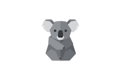 Koala sitting front view in geometric minimal style with gra Product Image 1