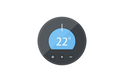 Modern digital thermostat device with circular dial flat des Product Image 1