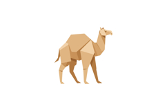 Camel animal standing with geometric shapes in minimal flat Product Image 1