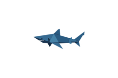 Blue geometric shark with sharp teeth swimming vector flat d Product Image 1