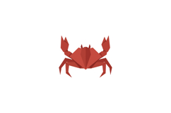 Red crab with raised claws in minimal geometric style isolat Product Image 1