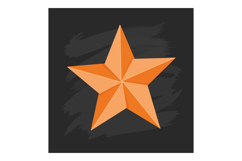 Orange three-dimensional star shape with geometric facets fl Product Image 1