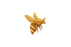 Honeybee insect with geometric shapes and warm brown tones f Product Image 1