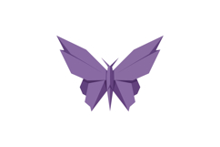 Purple butterfly with geometric wings in minimal flat design Product Image 1