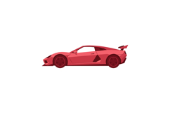 Red sports car with aerodynamic design and rear spoiler in f Product Image 1