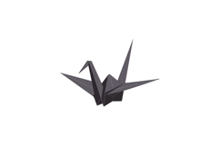 Origami crane bird in minimal flat style with sharp folds an Product Image 1