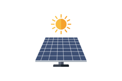 Solar panel with shining sun flat design renewable energy cl Product Image 1