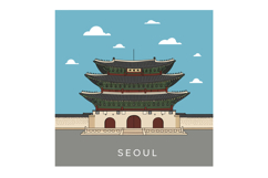 Traditional Korean palace architecture with multi-tiered roo Product Image 1