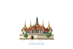 Traditional Thai temple with ornate roofs and spires in deta Product Image 1