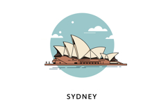 Sydney Opera House iconic architecture with sails silhouette Product Image 1