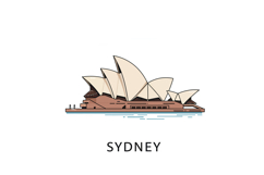 Sydney Opera House iconic architecture flat design with whit Product Image 1