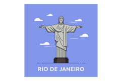 Christ the Redeemer statue illustration in flat design with Product Image 1