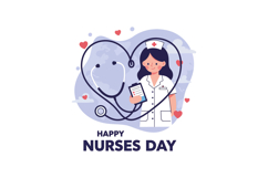 Female nurse holding clipboard with heart shaped stethoscope Product Image 1