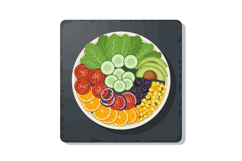 Fresh vegetable salad with avocado tomato cucumber and orang Product Image 1