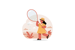 Little girl in yellow dress with hat blowing large bubbles o Product Image 1