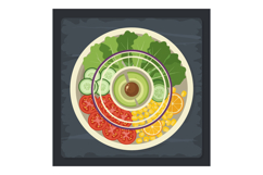 Fresh vegetable salad bowl with leafy greens tomatoes cucumb Product Image 1