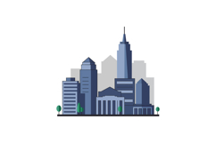 Urban city skyline with modern high-rise buildings flat styl Product Image 1