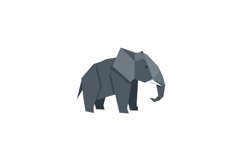 Gray elephant standing calm in minimalist geometric style fl Product Image 1