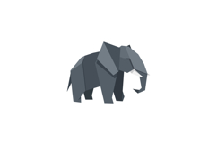 Geometric elephant in low poly minimal style standing calmly Product Image 1