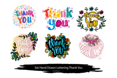 Set Hand Drawn Lettering Thank You Product Image 1
