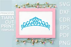 Princess Crown SVG Cricut, Tiara PNG t-shirt design. Product Image 1
