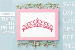 Princess Crown Tiara SVG PNG, Cricut Laser cut files. Product Image 1