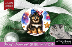 Tibetan Mastiff Dog Ornament PNG Patriotic Dog PNG Product Image 1