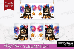 Tibetan Mastiff Dog Mug Wrap Patriotic Dog Mug PNG Product Image 1
