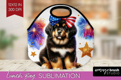 Tibetan Mastiff Dog Lunch Bag Patriotic Dog Lunch Bug PNG Product Image 1