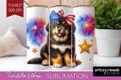 Tibetan Mastiff Dog Tumbler Wrap Patriotic Dog Tumbler PNG Product Image 1