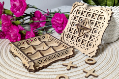 Tic Tac Toe - Laser Cut File, SVG Box with Game field Product Image 7