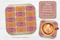 Book Club Ticket Sublimation Square Coaster PNG Vintage Product Image 1