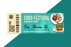 Ticket Food Festival Flat Design Template Graphic Product Image 2