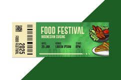 Ticket Food Festival Flat Design Template Vector Product Image 1