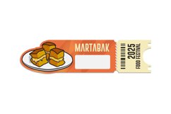 Ticket food festival indonesia cuisine template graphic Product Image 1