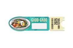 Ticket food festival indonesia cuisine template isolated Product Image 1