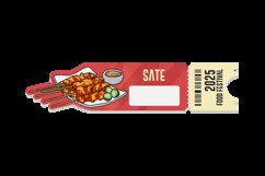 Ticket food festival indonesia cuisine template vector Product Image 2