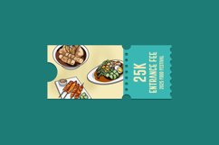 Ticket food festival with indonesian food cuisine template Product Image 1