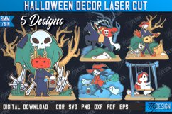 Halloween Decor Laser Cut Design | Halloween Sign SVG Bundle Product Image 1
