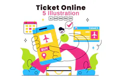 5 Ticket Online Illustration Product Image 1
